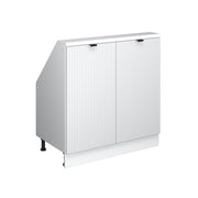 Vicco Mobile cucina sottotetto Ondulazione bianca 80 cm con 2 porte