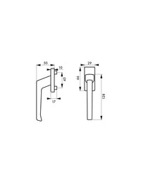 Maniglia finestra argento con viti di montaggio - THIRARD