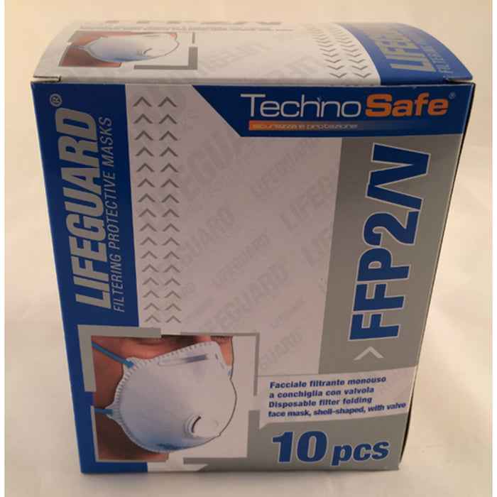 RAYS FACCIALI FRONTALI MASCHERINA PROTETTIVA FFP2 C/VALVOLA ESPIRAZIONE 10PZ SAVAMASK FFP2/V