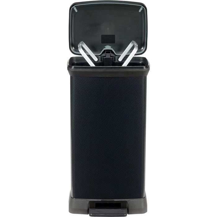 CURVER Decobin Cestino Rettangolare - 50 L - Nero Carbonio