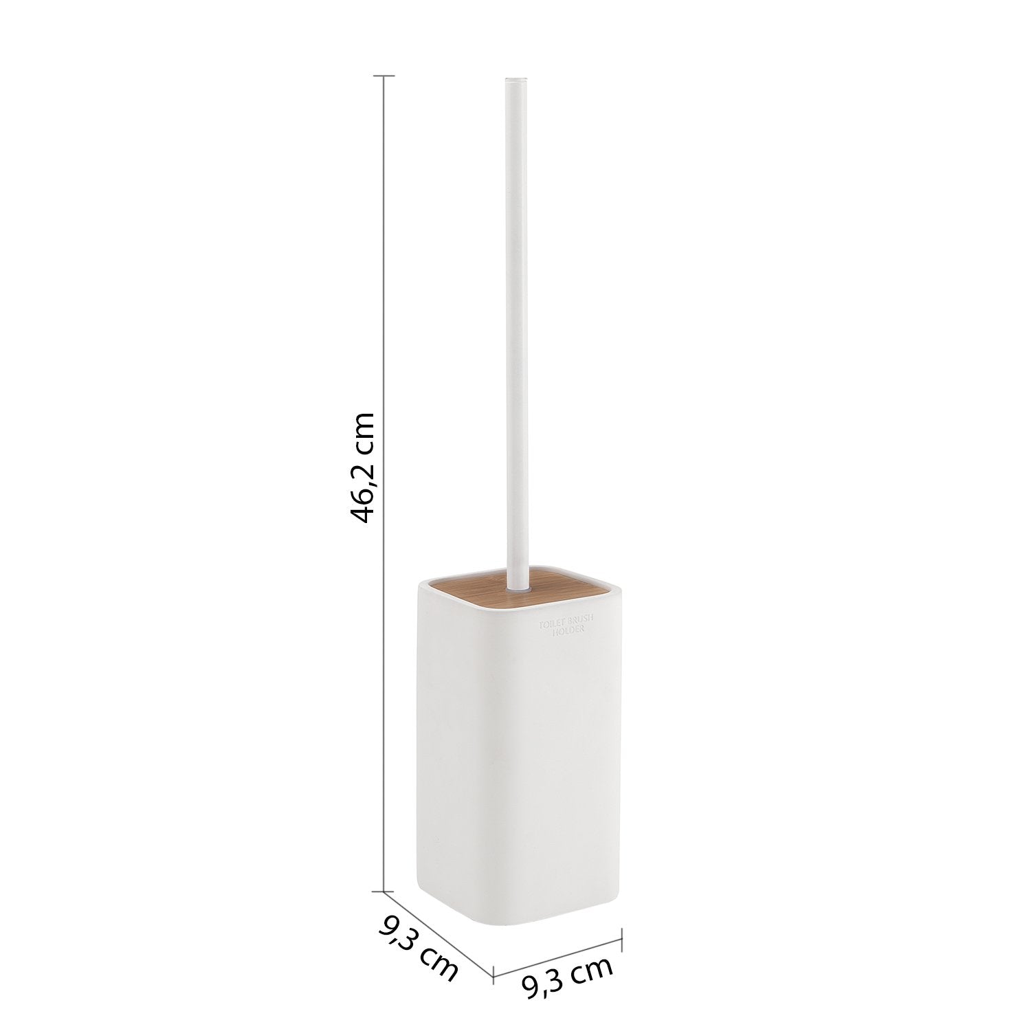 Scopino WC con ciuffo in setole d'appoggio in resina e bambù 1333 Gedy serie NINFEA Bianco Matt