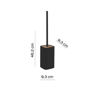 Scopino WC con ciuffo in setole d'appoggio in resina e bambù 1333 Gedy serie NINFEA Nero Matt