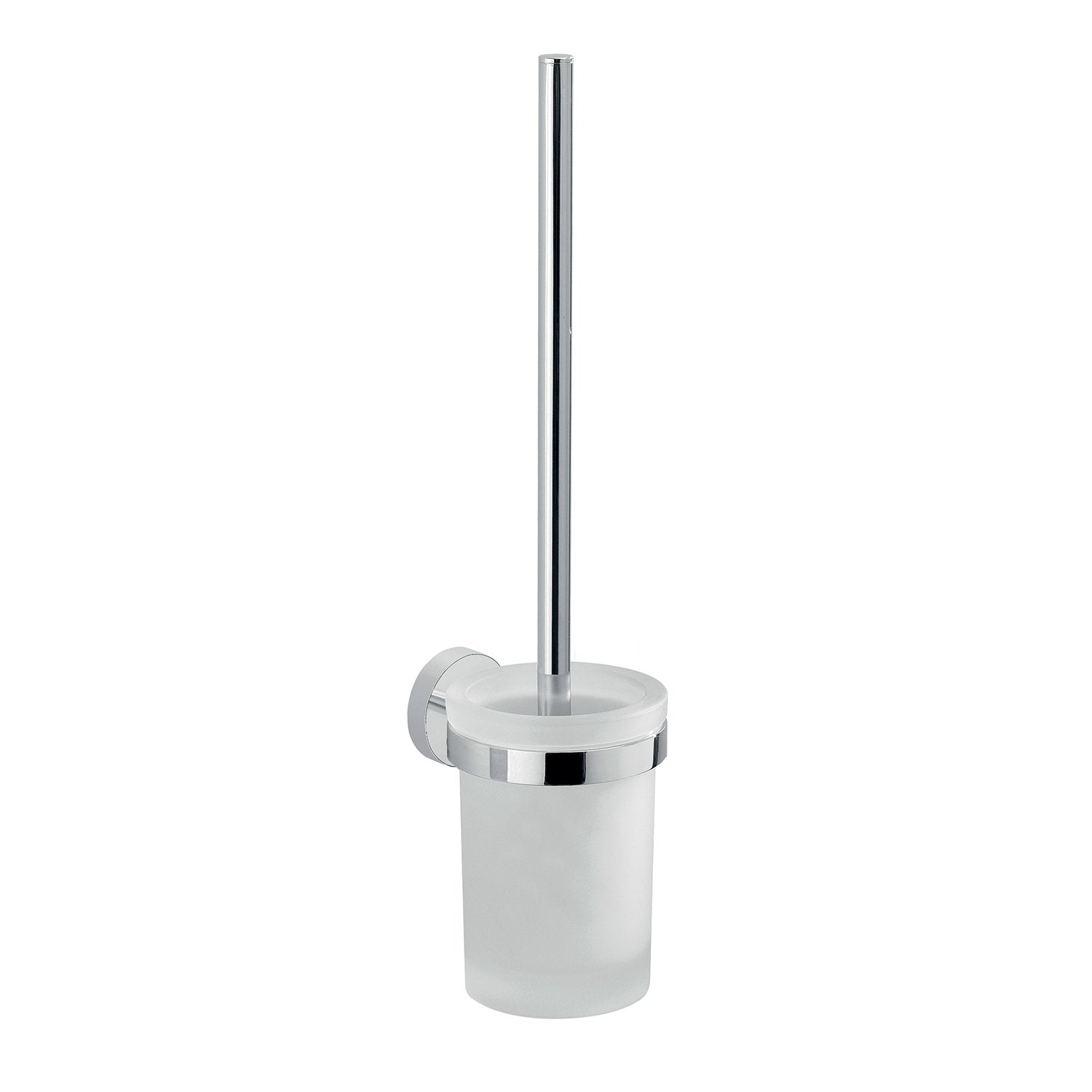 Scopino WC con ciuffo in setole da muro in acciaio inox e Cromall 2333-03 Gedy serie EROS Cromato