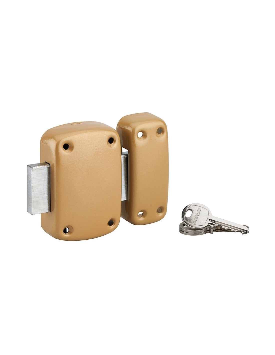 Serratura a chiavistello a blocco unilaterale Corvette, cilindro 40mm, acciaio, 3 chiavi, bronzo epossidico - THIRARD