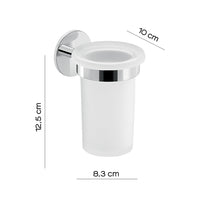 Portaspazzolini da muro in ottone e alluminio 3610 Gedy serie GEA Cromato