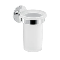 Portaspazzolini da muro in ottone e alluminio 3610 Gedy serie GEA Cromato