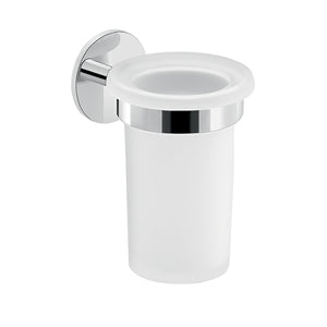 Portaspazzolini da muro in ottone e alluminio 3610 Gedy serie GEA Cromato