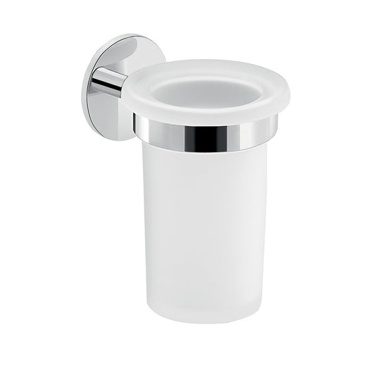 Portaspazzolini da muro in ottone e alluminio 3610 Gedy serie GEA Cromato