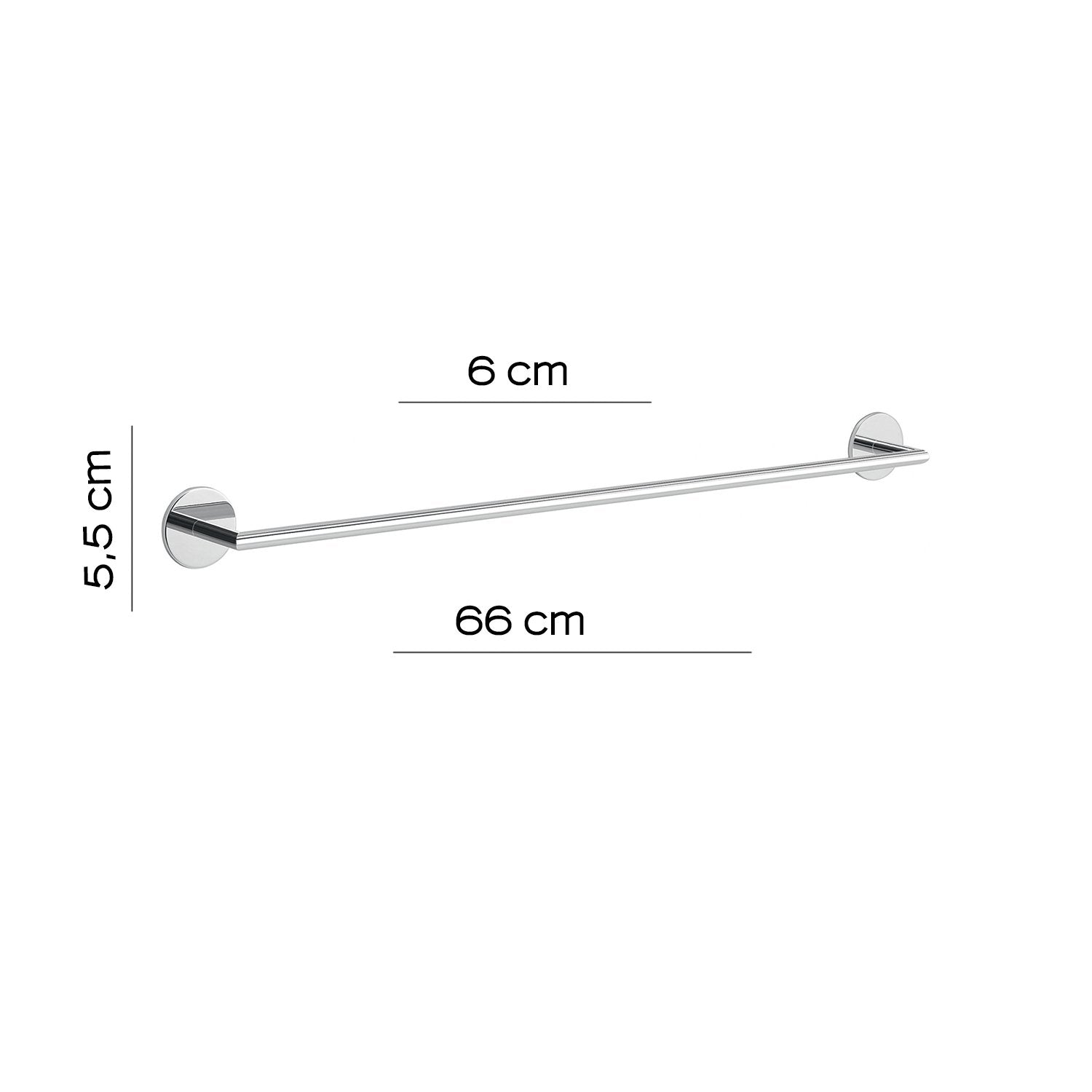 Portasalviette cm 65 da muro in ottone e alluminio 3621-65 Gedy serie GEA Cromato