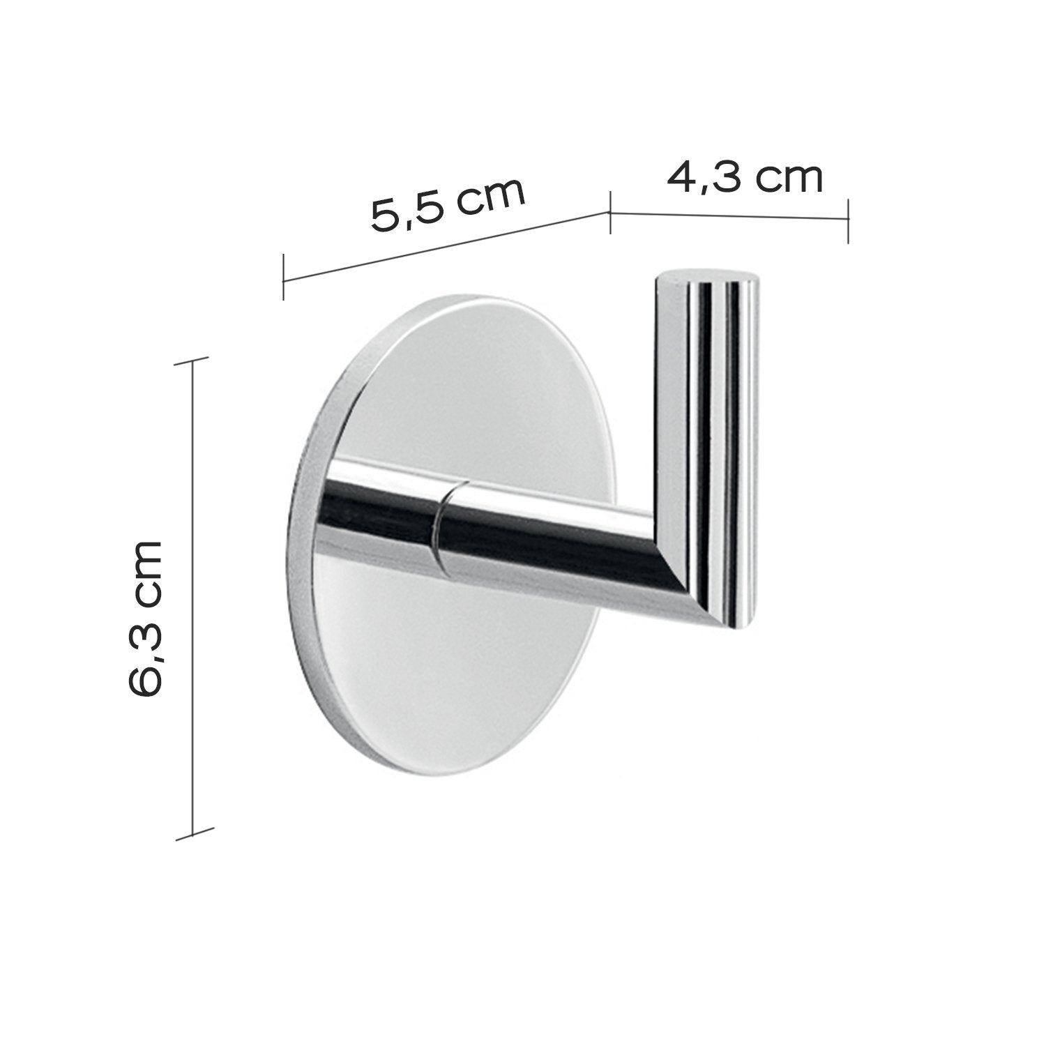 Appendiabiti da muro in ottone e alluminio 3626 Gedy serie GEA Cromato