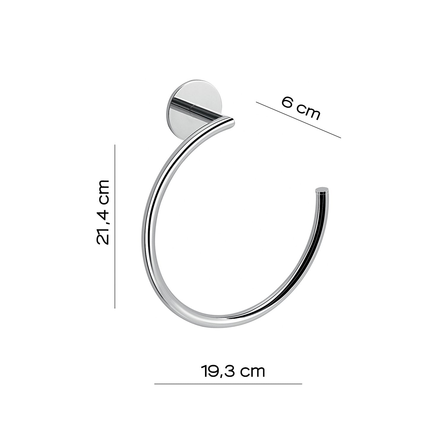 Portasalviette ad anello da muro in ottone e alluminio 3670 Gedy serie GEA Cromato