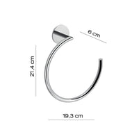 Portasalviette ad anello da muro in ottone e alluminio 3670 Gedy serie GEA Cromato