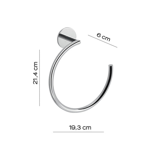 Portasalviette ad anello da muro in ottone e alluminio 3670 Gedy serie GEA Cromato