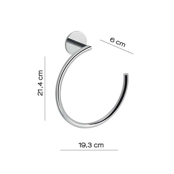 Portasalviette ad anello da muro in ottone e alluminio 3670 Gedy serie GEA Cromato