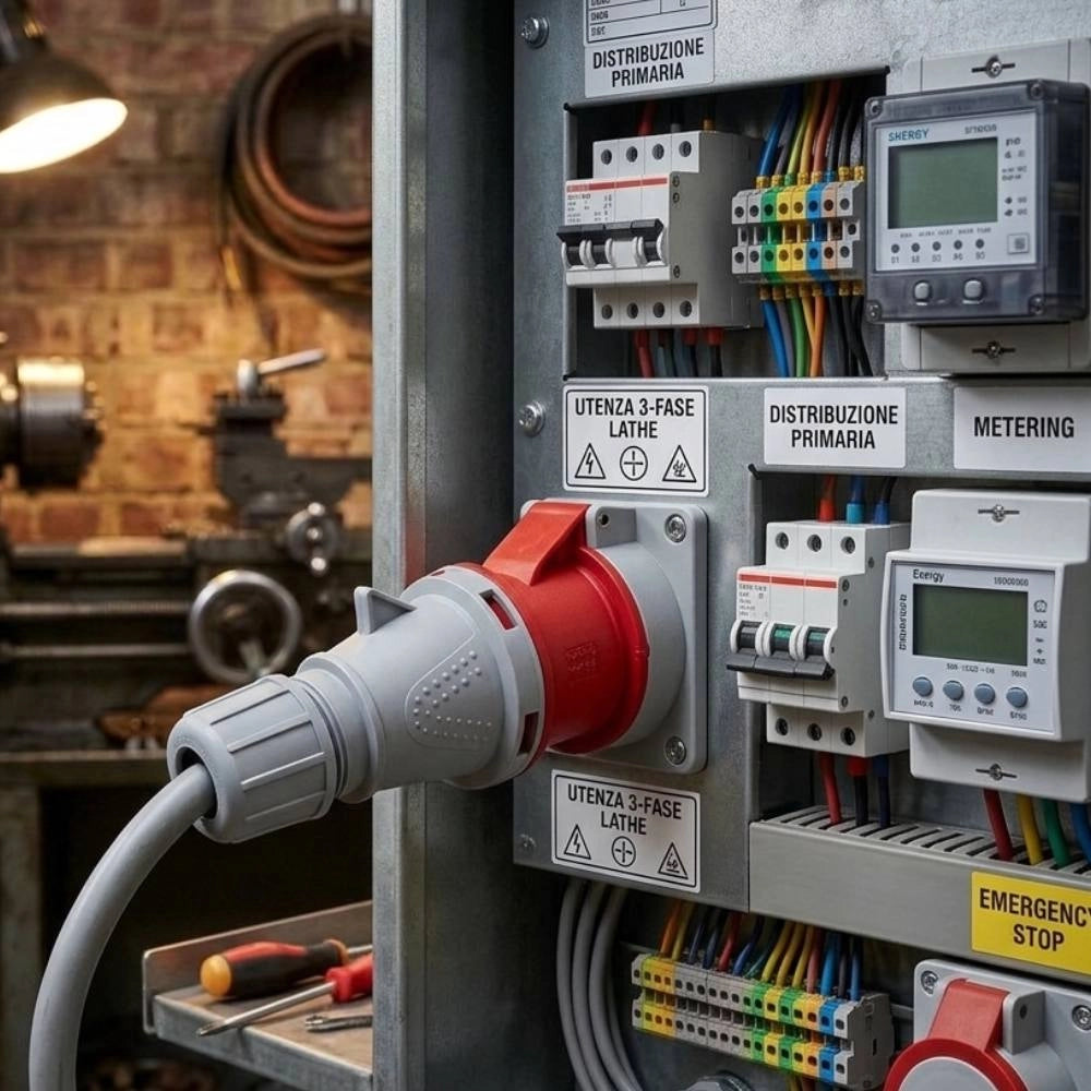 Spina industriale ecova trifase 380v 3p+t ip44 resistente e sicura *** ampere 32 ampere, confezione 1