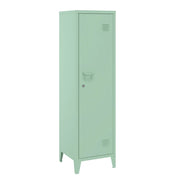 Mobiletto portaoggetti/scaffale 137 x 38 x 38 cm con scomparto metallico chiudibile a chiave verde 03_0008948