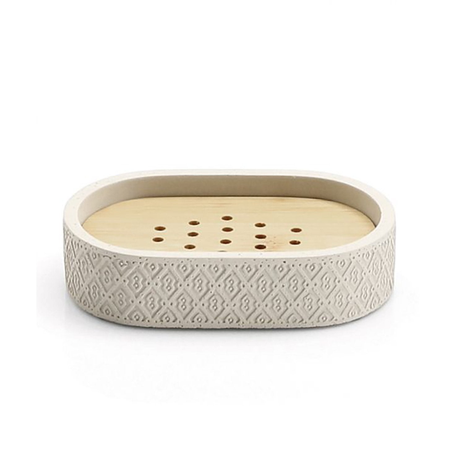 Portasapone d'appoggio in cemento e bambù 4911 Gedy serie AFRODITE Grigio