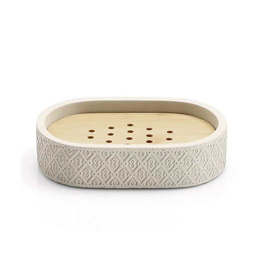 Portasapone d'appoggio in cemento e bambù 4911 Gedy serie AFRODITE Grigio