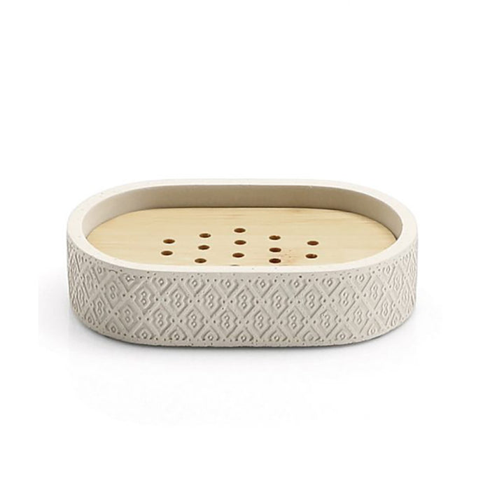 Portasapone d'appoggio in cemento e bambù 4911 Gedy serie AFRODITE Grigio