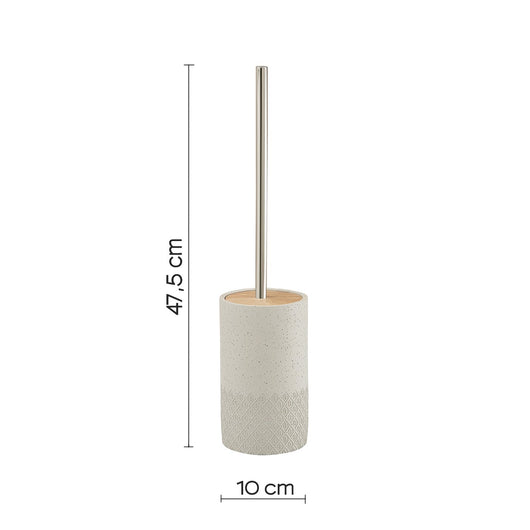 Scopino WC con ciuffo in setole d'appoggio in cemento e bambù 4933 Gedy serie AFRODITE Grigio