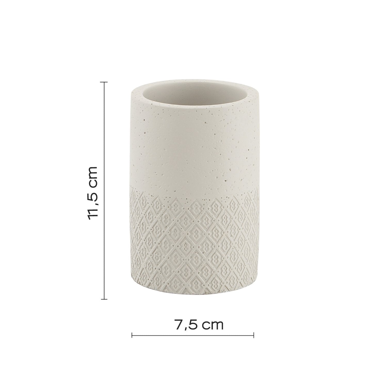 Portaspazzolini d'appoggio in cemento e bambù 4998 Gedy serie AFRODITE Grigio