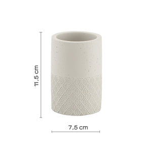 Portaspazzolini d'appoggio in cemento e bambù 4998 Gedy serie AFRODITE Grigio