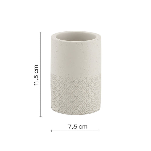 Portaspazzolini d'appoggio in cemento e bambù 4998 Gedy serie AFRODITE Grigio