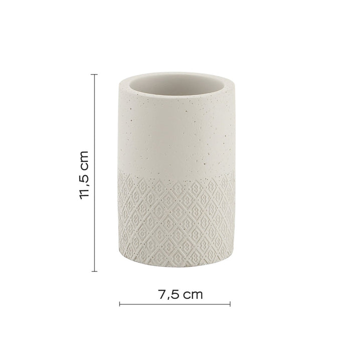 Portaspazzolini d'appoggio in cemento e bambù 4998 Gedy serie AFRODITE Grigio