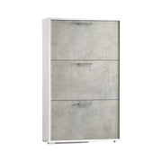 Mobile Portascarpe Amelisa, Scarpiera 9 Paia Made in Italy, 67x18x112h cm Bianco