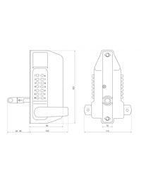 Serratura a combinazione per porte e cancelli, da esterno, da applicare - THIRARD