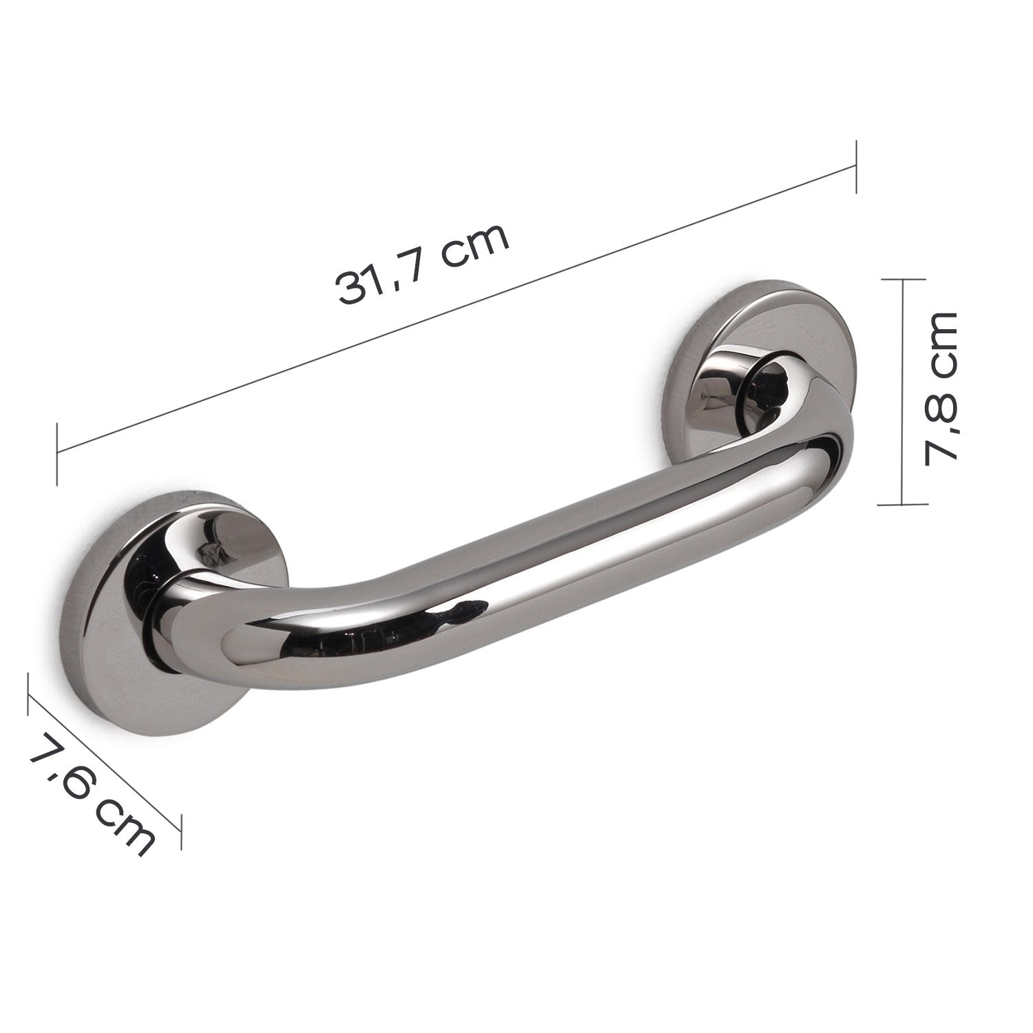 Maniglione cm 24 da muro in acciaio inox AISI 304 Gedy 5020-24 serie PROJECT Cromato