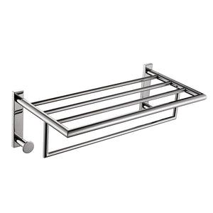 Mensola portasciugamani doppia da muro in acciaio inox AISI 304 Gedy 5035 serie PROJECT Cromato