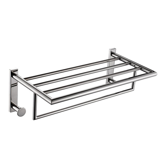 Mensola portasciugamani doppia da muro in acciaio inox AISI 304 Gedy 5035 serie PROJECT Cromato