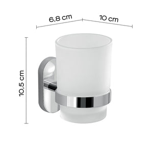 Portaspazzolini da muro in acciaio inox e Cromall 5310 Gedy serie FEBO Cromato