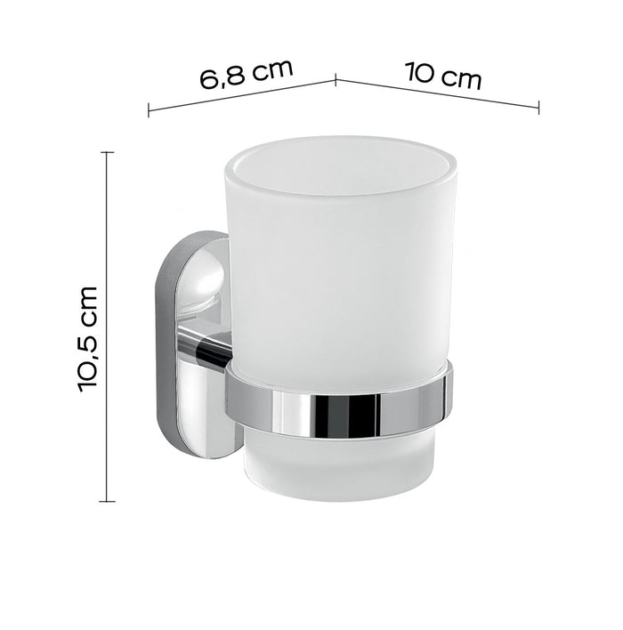 Portaspazzolini da muro in acciaio inox e Cromall 5310 Gedy serie FEBO Cromato