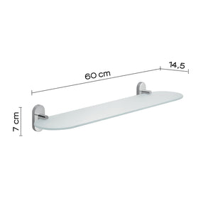 Mensola 60 cm in vetro temperato 5319-60 Gedy serie FEBO Cromato