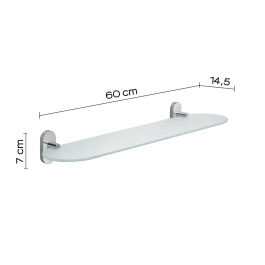 Mensola 60 cm in vetro temperato 5319-60 Gedy serie FEBO Cromato