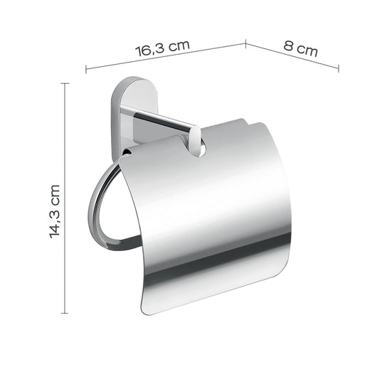 Portarotolo coperto da muro in acciaio inox e Cromall 5325 Gedy serie FEBO Cromato