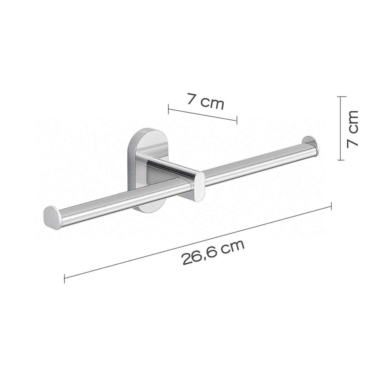 Portarotolo doppio da muro in acciaio inox e Cromall 5329 Gedy serie FEBO Cromato