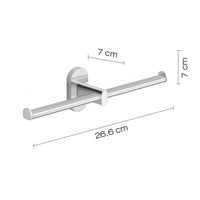 Portarotolo doppio da muro in acciaio inox e Cromall 5329 Gedy serie FEBO Cromato