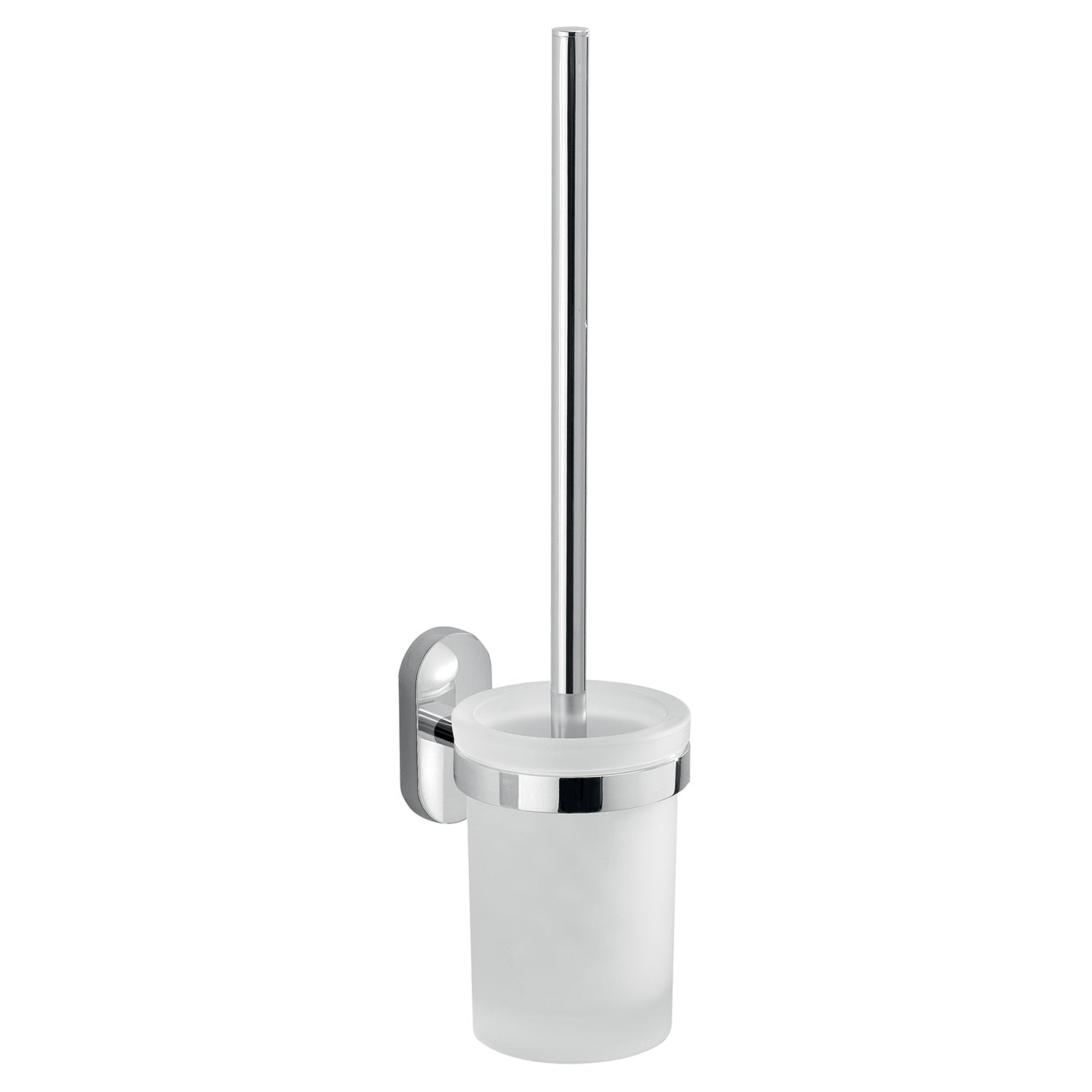 Scopino WC da muro con ciuffo in setole in acciaio inox e Cromall 5333-03 Gedy serie FEBO Cromato