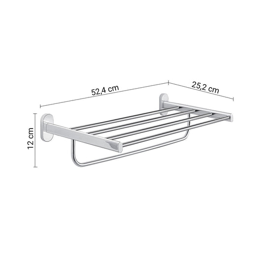 Mensola porta asciugamani doppia da muro in acciaio inox e Cromall 5335 Gedy serie FEBO Cromato