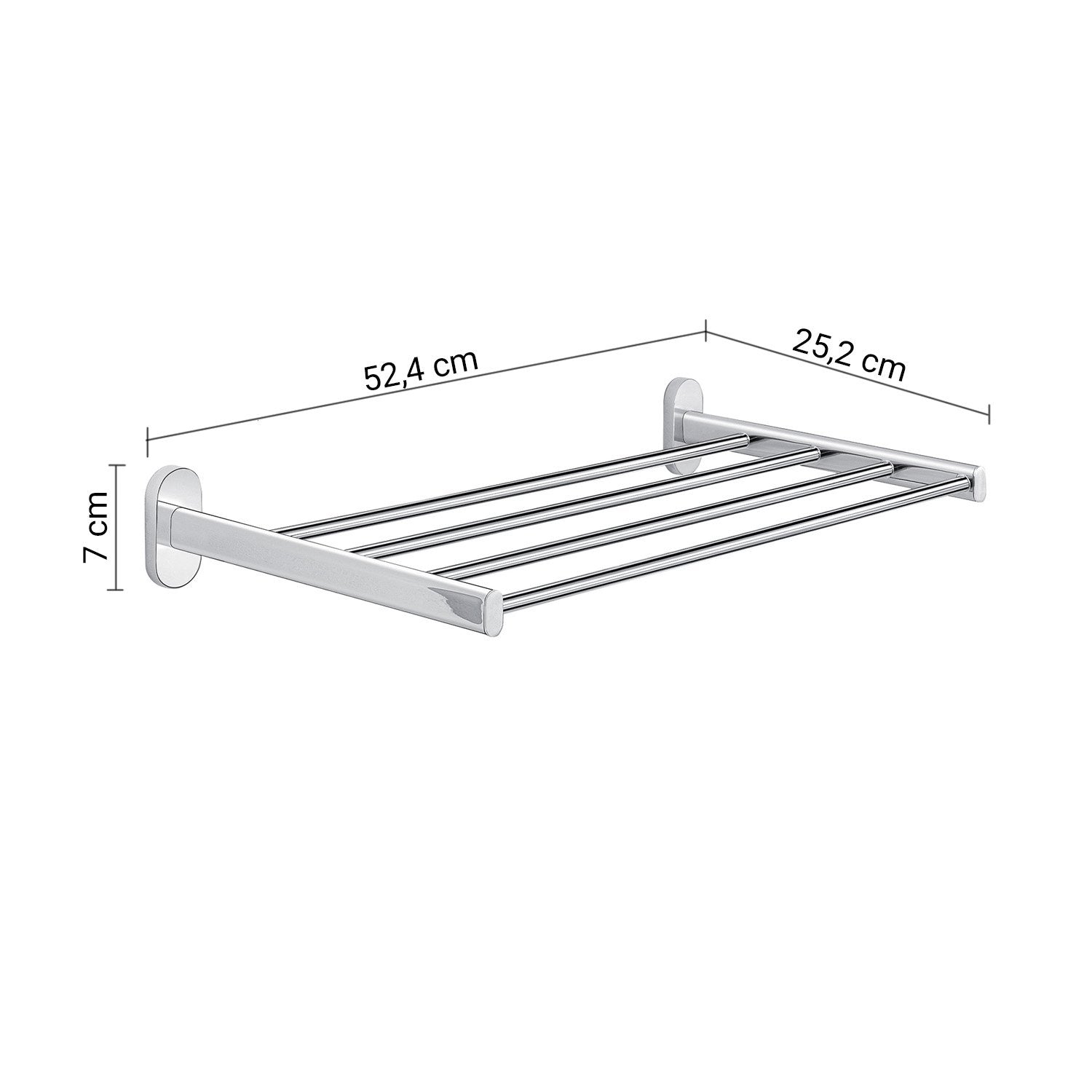 Mensola porta asciugamani da muro in acciaio inox e Cromall 5344 Gedy serie FEBO Cromato