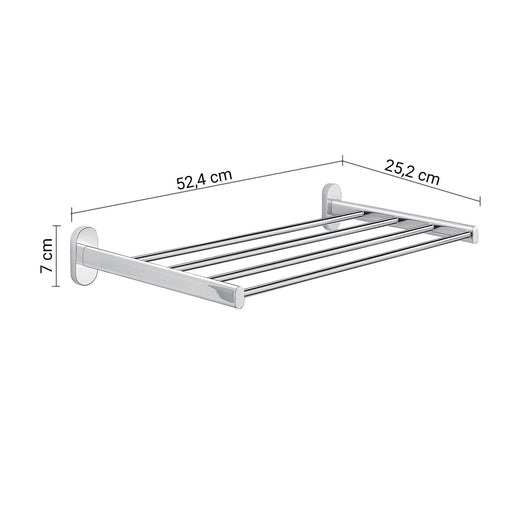 Mensola porta asciugamani da muro in acciaio inox e Cromall 5344 Gedy serie FEBO Cromato