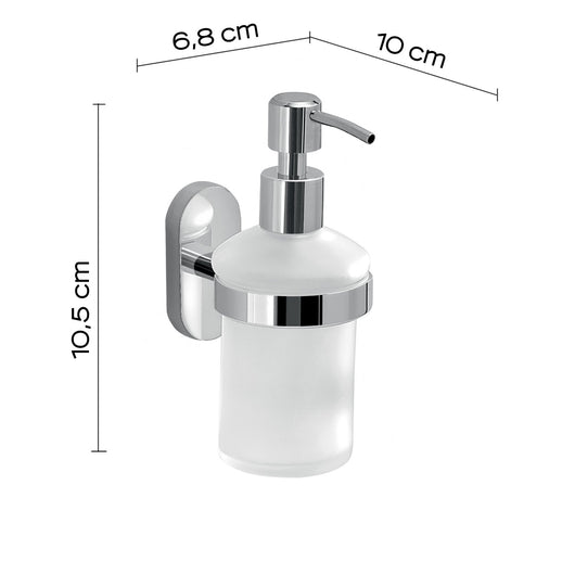 Dosasapone con erogatore in acciaio da muro in acciaio inox e Cromall 5381 Gedy serie FEBO Cromato