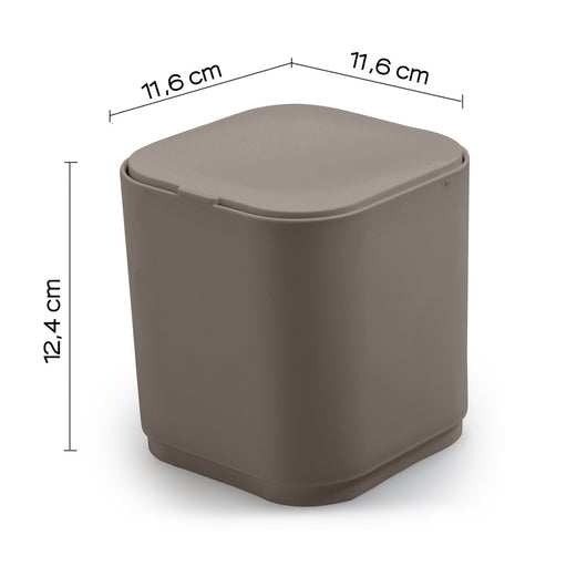 Gettacarte 8 lt d'appoggio in plastica riciclata 6309 Gedy serie SEVENTY Tortora