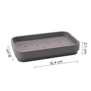 Portasapone d'appoggio in plastica riciclata 6398 Gedy serie SEVENTY Grigio