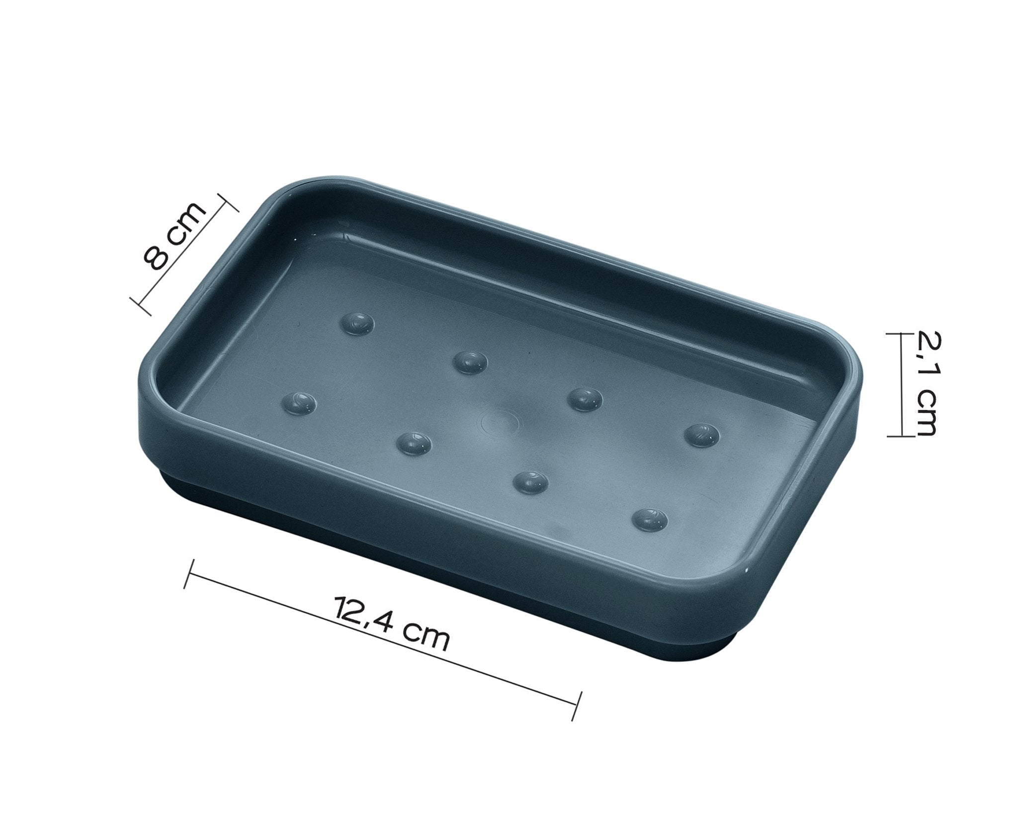 Portasapone d'appoggio in plastica riciclata 6398 Gedy serie SEVENTY Blu Petrolio