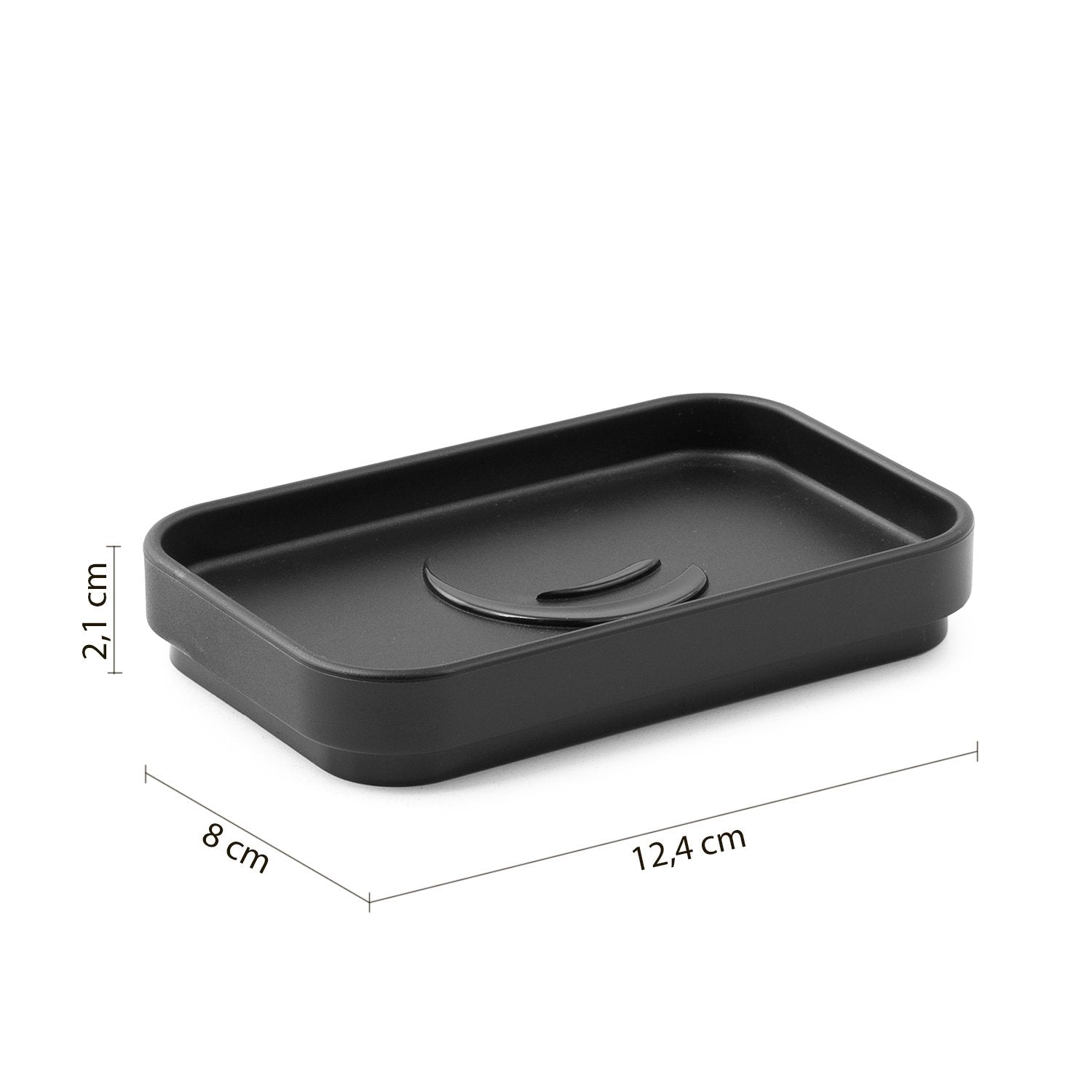 Portasapone d'appoggio in plastica riciclata 6312 Gedy serie SEVENTY Nero Matt