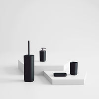 Set completo 4 pezzi d'appoggio in plastica riciclata SE99 serie Gedy SEVENTY Nero Matt